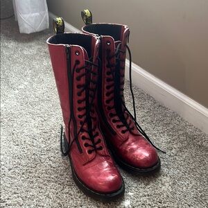 Dr. Martens Women's Red Leather Boots